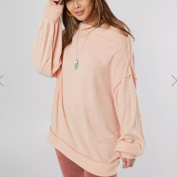 Free People Sweaters - Free People Main Squeeze Brushed Hacci Top color peach